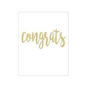 Caspari Congrats Script Gift Enclosure Cards in Gold Foil, 20 with Envelopes