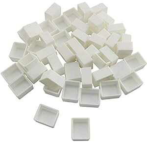 Longdex Watercolor Half Pan 50PCS White Plastic Empty Half Pans for Watercolour t Gouache Plastic Artists Palette