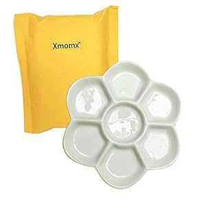 Xmomx Ceramics Artist t Palettes - 5" Inch Glazed Flower t Palette for Oil Watercolor Drawing Gift Set