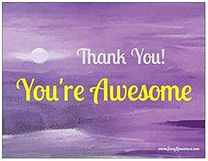 Purple Wave Thanks You're Awesome m[g J[h 25 pbN SassyXpressions.com Purple Wave Thank You You're Awesome Note Cards Pack of 25