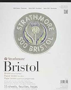 Strathmore (580-62 500 V[Y uXgA2 wx\ʁA11 C` x 14 C`AA15 ) Strathmore (580-62 500 Series Bristol, 2-Ply Vellum Surface, 11"x14", White, 15 Sheets