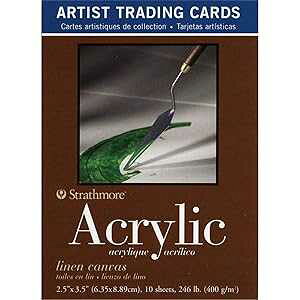 XgXA (105-905 400 V[Y AN A[eBXg g[fBO J[hAl LoXAi` zCgA10 ) Strathmore (105-905 400 Series Acrylic Artist Trading Cards, Linen Canvas, Nat