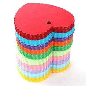 WARMBUY 150 ̃JtȎMtg^O 50 tB[g̓VRW[gRtAn[g^A10 邢F WARMBUY 150 Piece Colorful Paper Gift Tags with 50 Feet Natural Jute Twine, Heart Shaped, 10 Bright Colors