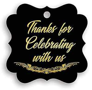 ubN Mtg^OA肪Ƃ^OA - 30 pbN - NtgAjĂ肪Ƃ܂B(t[Ntg4) K11 Photo Design Black Gift Tags, Thank You Tags, Gold Foil - 30 Pack -