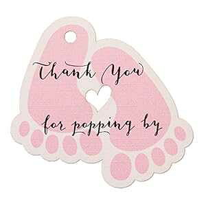 Summer-Ray 50  sN xr[tB[g xr[V[̋LOi 肪Ƃ^O |bvĂ肪Ƃ܂ Summer-Ray.com Summer-Ray 50pcs Pink Baby Feet Baby Shower Favor Thank You Tags Thank You fo