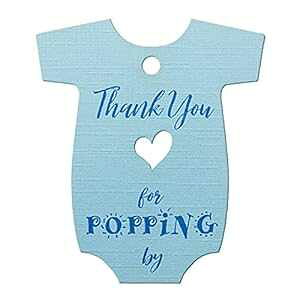 Summer-Ray 50  u[ xr[ s[X xr[V[̋LOi TL[^O |bvĂ肪Ƃ܂ Summer-Ray.com Summer-Ray 50pcs Blue Baby Onesie Baby Shower Favor Thank You Tags Thank 