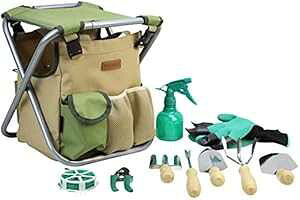 INNO STAGE K[fjOnhc[10_Zbg K[fXg[Wg[gobOƃV[gt - ō̃K[fc[LbgI[KiCU[ INNO STAGE 10 Piece Gardening Hand Tools Set with Garden Storage To