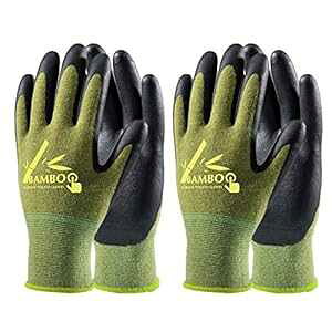 COOLJOB |Ǝ jp ʋCjgSR[eBO| SƎ ^b`XN[ ނ | YƏCp O[ LTCY (2gL) COOLJOB Bamboo Work Gloves Men and Women, Breathable Ni