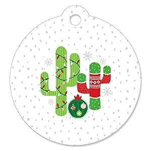 Big Dot of Happiness [T{e - NX}XT{ep[eB[LOiMtg^O (20Zbg) Big Dot of Happiness Merry Cactus - Christmas Cactus Party Favor Gift Tags (Set of 20)