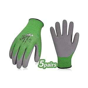 Vgo 5 o|Ǝ K[fjOAނAACƗp (TCY MAO[ARB6026) Vgo... Vgo 5Pairs Bamboo Work Gloves for Gardening,Fishing,Clamming,Restoration Work(Size M,Green,RB6026)