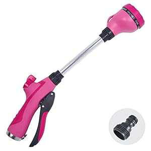 Sprout 65103-AMZ 8 �p�^�[�� 15 �C���`�U�������h�� QuickConnect ���i�A�_�v�^�[ Amazon �o���h���A���Y�x���[ ���b�h Sprout 65103-AMZ 8-Pattern 15" Watering Wand and QuickConnect Product Adapter Amazon Bundle, Raspberry Red