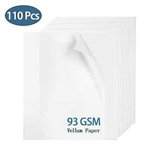 x\ 110 A(8.5 x 11 C`A93GSM) Lazydrop Vellum Paper Translucent Printable 110 Sheets (8.5 x 11 Inches, 93GSM)