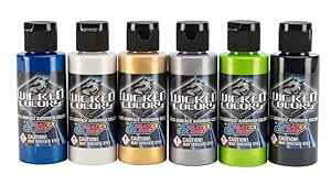 Createx Wicked Colors Pearl Set Airbrush t Water Based 6 * 2oz W105