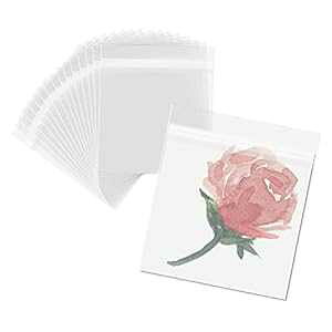 MBC MAT BOARD CENTER Mat Board Center, 6 x 6 Crystal Clear Sleeves, Polypropylene Storage Bags with Flap, 100 Pack