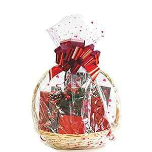 Morepack Mother's Day Clear Basket Bags, 10Pack 22x32 Inches Large Cellophane Bags Clear Printed Cellophane Wrap for Gift Baskets,Presents, Weddings, Bridal/Baby Showers and More