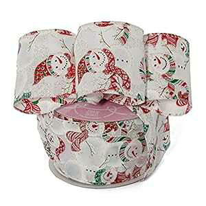 2 1/2 C` x 10 [h Ⴞ܂̃p[eB[ Ob^[ NX}X C[h{ Paper Mart 2 1/2 inches x 10 Yards Party of Snowmen Glitter Christmas Wired Ribbon