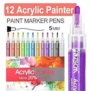 ZSCM 12FyCgy AN}[J[Zbg ivyCgy GAKXAZ~bNA؍ށADIYyCgp (12F) ZSCM QUALITY DECIDES THE FUTURE ZSCM 12 Colors t Pens Acrylic Markers Set, Water Based 
