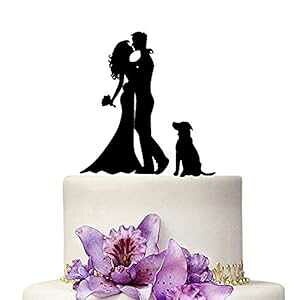YAMI COCU EFfBOP[Lgbp[VYVwAvȃP[Lgbp[LOp[eB[ YAMI COCU Wedding Cake Topper Bride and Groom , Mr & Mrs Cake Toppers With Dog Wedding Aniversary Party Engagement