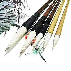 Juedi uVZbg uVZbg ʖn`uV CeBOyCg 5pbN Juedi Chinese Calligraphy Brush Set Chinese Brush Set Watercolor Sumi Drawing Brush Writing ting Pack of 5