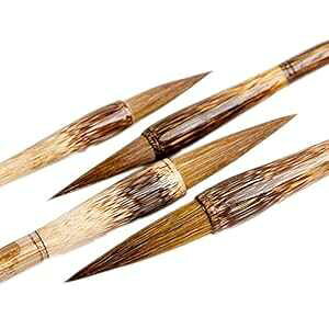 Semli High-grade Shanlian Hubi Fine Chinese Calligraphy Brush Sumi Brush Set for Beginner Watercolor Drawing Kanji Brush Set Pure Wolf Hair(Weasel)