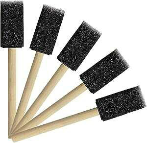 Tupalizy 1 Inch Sponge Brushes for ting DIY Crafts Foam t Brush with Wooden Handles for Staining Stencils Art Project Decoupage Acrylics Varnishes Enamel Wood Smooth Surface (5PCS)