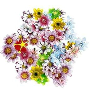 Hp~jt[JbvP[Lgbp[48Zbg EFfBOP[L ap[eB[ t[hfR[V TCY&J[ KOOTIPS Set of 48 Edible Mini Flower Cupcake Toppers Wedding Cake Birthday Pa