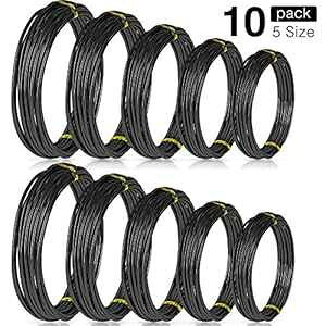 10 [~̓C[zɎ_A~jE~̓g[jO C[ 5 TCY - 1.0 mmA1.5 mmA2.0 mmA2.5 mmA3.0 mmAv 164 tB[g () Hotop 10 Rolls Bonsai Wires Anodized Aluminum Bonsai Training Wire in