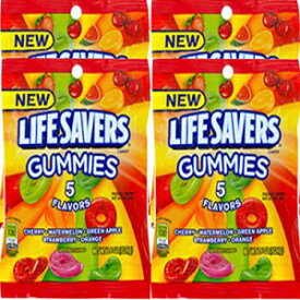 Lifesavers Gummys オリジナル グミ スナック スナック ケア パッケージ 大学、軍隊、スポーツ ネット用 重量 3.6 オンス (4) Lifesavers Gummies Original Gummy Snacks Snack Care Package for College, Military, Sports Net WT 3.6 Oz