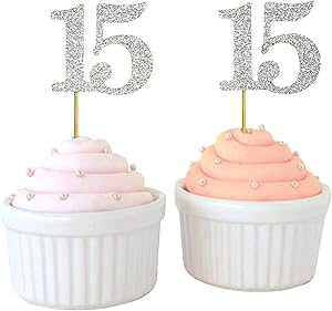 20pbNAOb^[Vo[Aň̂yYALZAjF[15΂̒aJbvP[Lgbp[AfU[gfR[V - 20pbN Pack Of 20, Glitter Silver, Darling Souvenir, Quinceanera 15th 