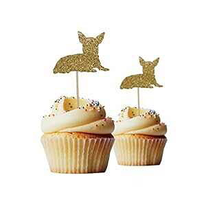 ` JbvP[L gbp[ Ob^[ J[h XgbN J[ S[h pbN 12  fR[V ybg a Picwrap Chihuahua Cupcake Topper Glitter Card Stock Color Gold 12 pieces per Pack De