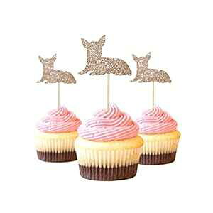 ` JbvP[L gbp[ Ob^[ tH[~[ x[W J[ 1pbN 12  fR[V ybg a picwrap Chihuahua Cupcake Topper Glitter Foamy Beige Color 12 pieces per Pack Decoration p