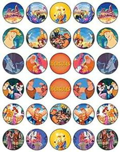 30 x 食用カップケーキトッパー ? 食用ケーキデコレーションのヘラクレスパーティーコレクション 食用ウエハースシート My Smart Choice 30 x Edible Cupcake Toppers Hercules Party Collection of Edible Cake Decorati