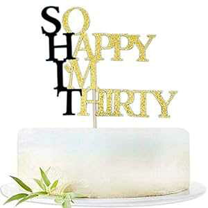 ALISSAR Ob^[ \[ nbs[ I'm 30 P[Lgbp[A30 ΂̒aP[Lgbp[Af炵aP[Lp[eB[fR[VɁB ALISSAR Glitter So Happy I'm Thirty Cake Topper, 30th Birthday 