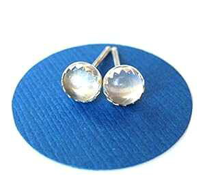 NANH[c X^bh [YNH[c 5mm Twisted Designs Jewelry Clear Quartz Studs Rose Quartz 5mm