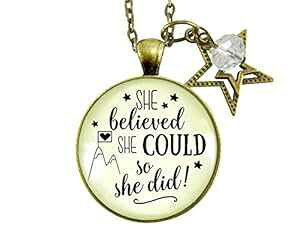 Gutsy Goodness 24 �C���` She Believed She Could So She Did �l�b�N���X Everyday Word �W���G���[ Gutsy Goodness 24 She Believed She Could So She Did Necklace Everyday Word Jewelry