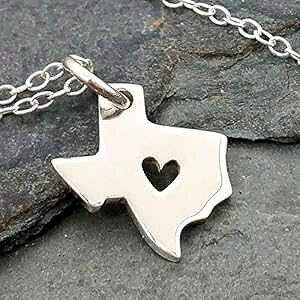 �n�[�g �I�u �e�L�T�X�B �`���[�� �l�b�N���X - 925 �X�^�[�����O�V���o�[�A18�C���` EnCharmed Heart of Texas State Charm Necklace - 925 Sterling Silver, 18