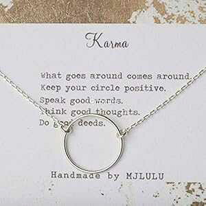 Vv ~j} J} T[N X^[O Vo[ lbNX 15mm MJLuLu Simple Minimal Karma Circle Sterling Silver Necklace 15mm