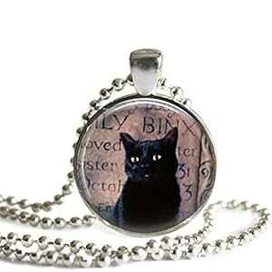 Hocus Pocus Binx 1 �C���` �V���o�[ ���b�L �s�N�`���[ �y���_���g �l�b�N���X The Spider's Parlor Hocus Pocus Binx 1 Inch Silver Plated Picture Pendant Necklace