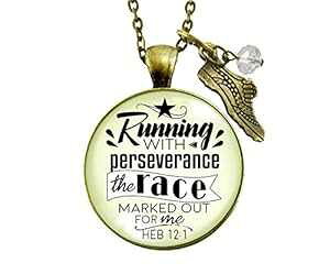Gutsy Goodness 24 C` i[ lbNX  p[TBAX tFCX }\ WG[ Gutsy Goodness 24" Runners Necklace Run Perseverance Faith Marathon Jewelry
