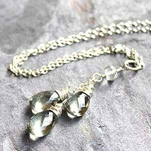vVICg lbNX X^[O Vo[ O[ AWXg gI eBAhbv y_g ~g 18 C` Aerides Designs Prasiolite Necklace Sterling Silver Green Amethyst Trio Teardrops Pend