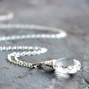 NH[c NX^ lbNX X^[O Vo[ t@Zbg NA WFXg[ uIbg y_g  20 C` Aerides Designs Quartz Crystal Necklace Sterling Silver Faceted Clear Gemsto