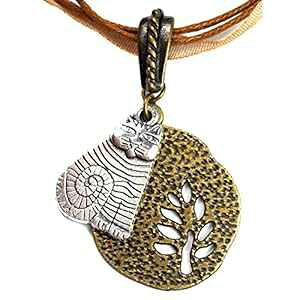 Vo[g[̃LeBLƐ^Jg[̃JbgAEgc[fUC`[y_glbNXA̓Mtg Dreamscape Studio Silver Tone Kitty Cat and Brass Tone Cut Out Tree Design Charms Pendant Neckla