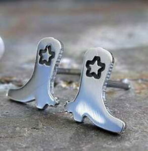 ȃJE{[C JEK[ u[c X^bh sAX |bV X^[O Vo[ nhCh č Poseidon's Booty Tiny Cowboy Cowgirl Boot Stud Earrings Polished Sterling Silver Handmade in USA