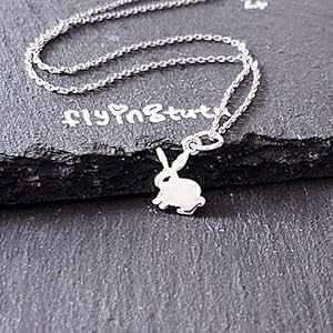 oj[rbg X^[OVo[ lbNX 18C` (^Cj[TCY) FLYINGTUTU Bunny Rabbit Sterling Silver Necklace 18" (tiny size)