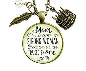 Gutsy Goodness 24 �C���` �}�}�̒a�����M�t�g �l�b�N���X I am a Strong Woman from Daughter �W���G���[ Gutsy Goodness 24 Mom Birthday Gift Necklace I am a Strong Woman from Daughter Jewelry