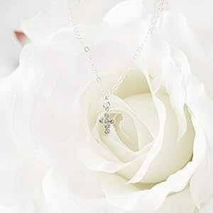 �V���o�[ �����ȃN���X�^�� �N���X �y���_���g �`�F�[�� �l�b�N���X �W���G���[ �M�t�g �����p 16 �C���` Designed by Stacey Jewelry, LLC Silver Tiny Crystal Cross Pendant Chain Necklace Jewelry Gift for Women 16 Inches