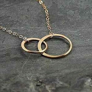 2 T[N [YS[h[Uy_g `F[ lbNX WG[ Mtg eF ւ̃Mtg 16 C` Designed by Stacey Jewelry, LLC Two Circle Rose Gold Filled Pendant Chain Necklace Jewelry Gift for B