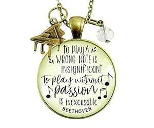 Gutsy Goodness 24 �C���` �s�A�m �l�b�N���X �Ԉ�������������t����x�[�g�[�x���̈��p���y���t�`���[�� Gutsy Goodness 24 Piano Necklace To Play Wrong Note Beethoven Quote Music Teacher Charm