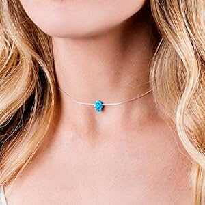 u[Ip[nTAX^[OVo[`[J[lbNX - یnh`[ - 13.5 + 3 C` Tooliks Blue Opal Hamsa on a Sterling Silver Choker Necklace- Handmade Protection Hand Cha