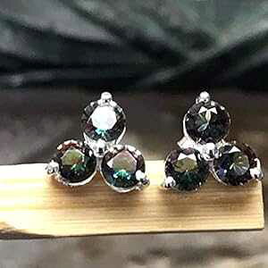 �i�`������ 2ct �~�X�e�B�b�N �g�p�[�Y 925 �\���b�h �X�^�[�����O �V���o�[ �X�^�b�h �s�A�X ���� 7mm Natural Rocks by Kala Natural 2ct Mystic Topaz 925 Solid Sterling Silver Stud Earrings 7mm Long